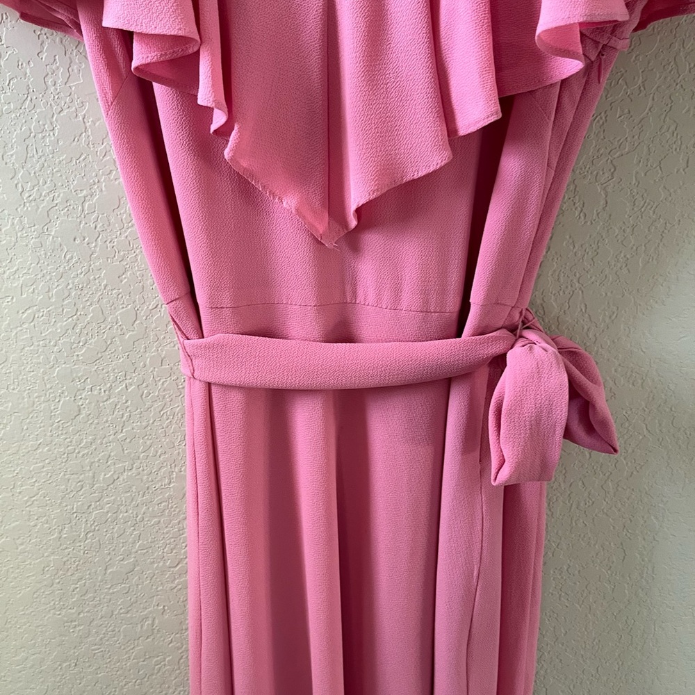 Lauren Ralph Lauren Women’s Pink Belted Bubble Crepe Dress Size 4 - Picture 5 of 13
